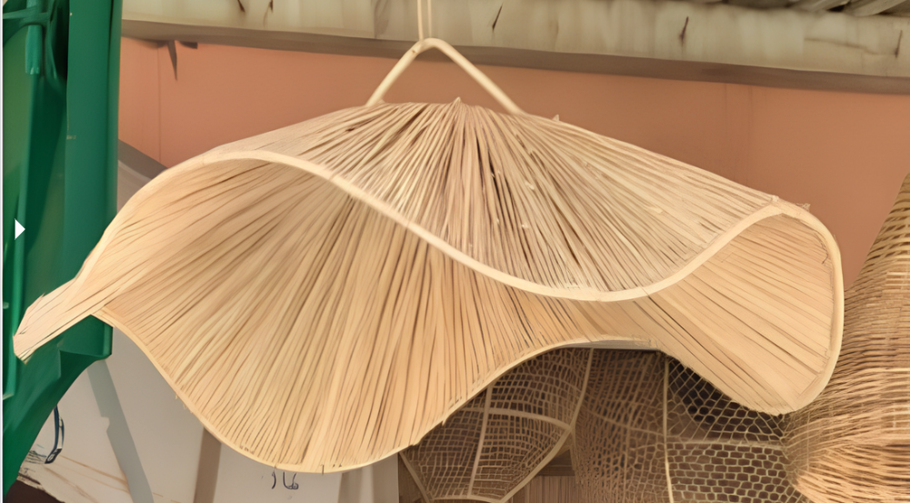 Suspension en Raphia etoile | Luminaire Artisanal