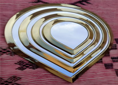 Lot 4 Miroirs Goutte laiton – Reflet Naturel