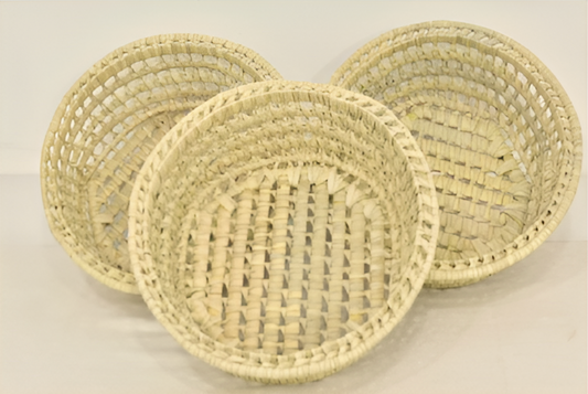 Panier rond en Doum 30 cm – Rangement Elegant et Pratique