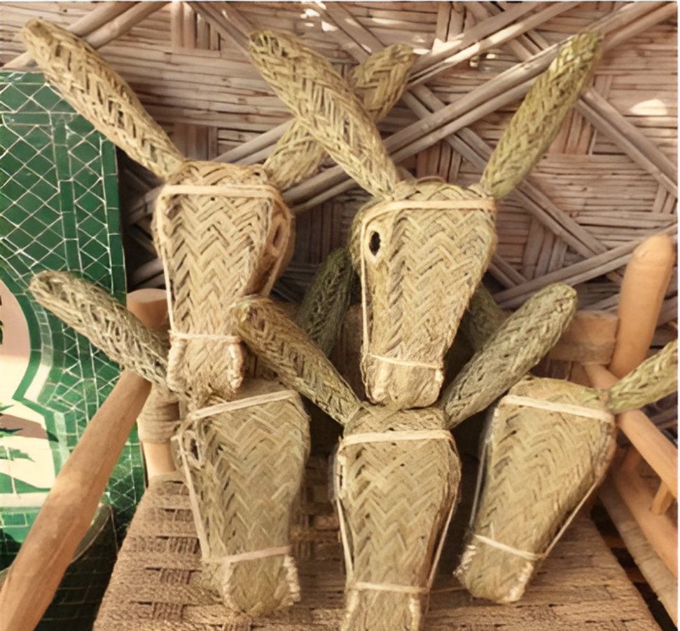 Tête d' Ane en Doum – Pièce Décorative Artisanale et Authentique